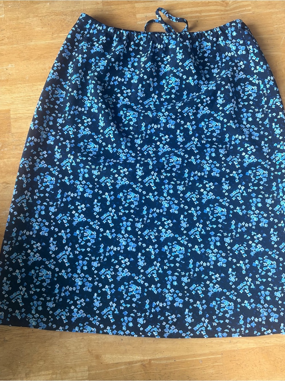 Vintage Blue Floral A-Line Skirt